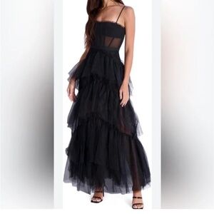 BCBGMaxazria Corset Tulle Gown